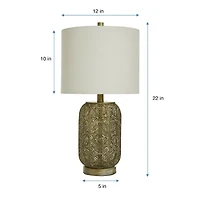 Collective Design By Stylecraft Pierced Gold Metal Table Lamp