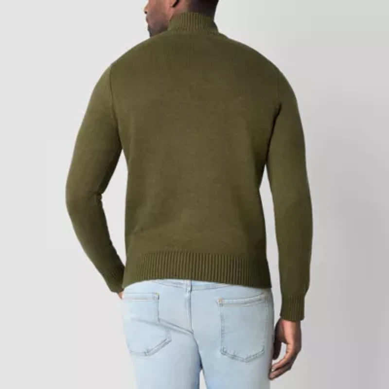 St. John's Bay Mens Mock Neck Long Sleeve Pullover Sweater