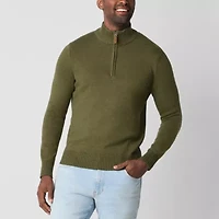 St. John's Bay Mens Mock Neck Long Sleeve Pullover Sweater