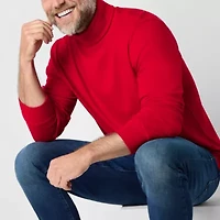 St. John's Bay Interlock Mens Long Sleeve Classic Fit Turtleneck