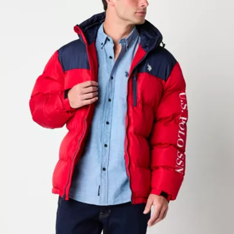 U.S. Polo Assn. Mens Hooded Heavyweight Puffer Jacket