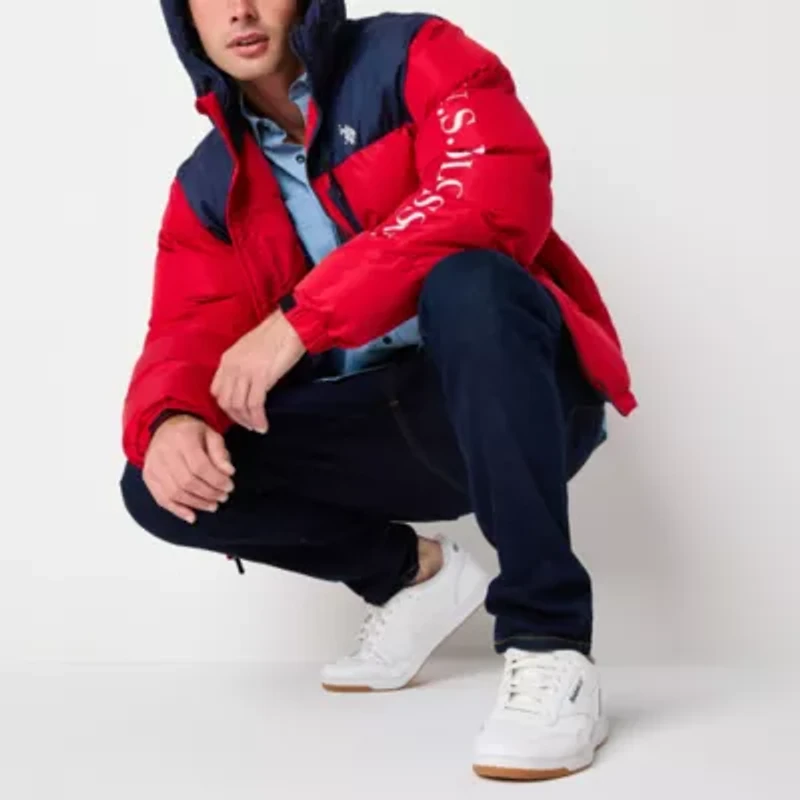 U.S. Polo Assn. Mens Hooded Heavyweight Puffer Jacket