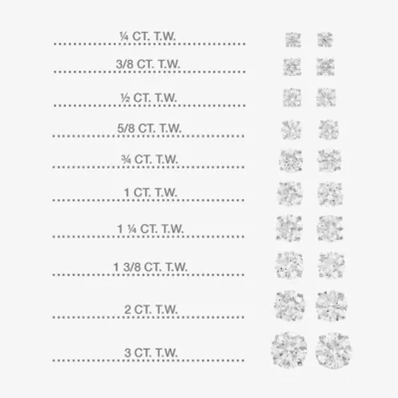 Ever Star 5/8 CT. T.W. Lab-Grown (G / SI1-SI2) Diamond Round Stud Earrings 10K or 14K Gold