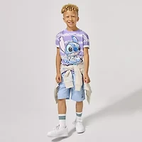 Disney Collection Little & Big Kid Boys Crew Neck Short Sleeve Regular Fit Lilo & Stitch Graphic T-Shirt