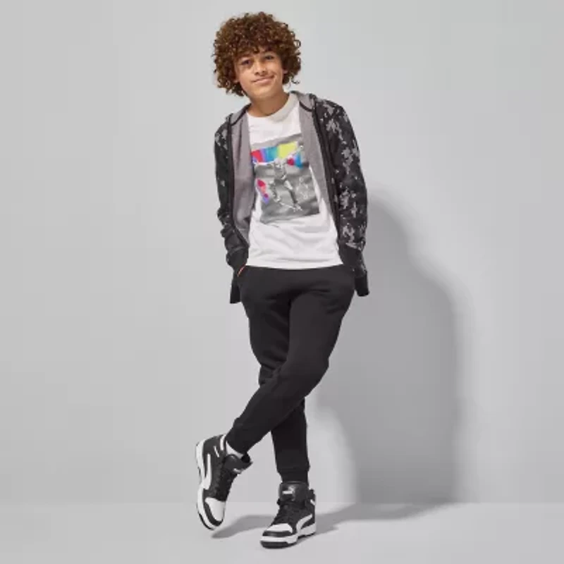 Xersion Little & Big Kid Boys Cuffed Mid Rise Regular Fit Fleece Jogger Pant