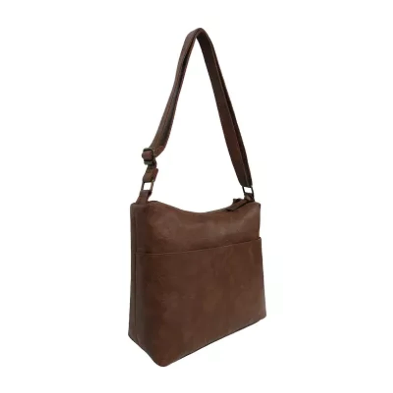 Bueno of California Double Zip Hobo Crossbody Bag