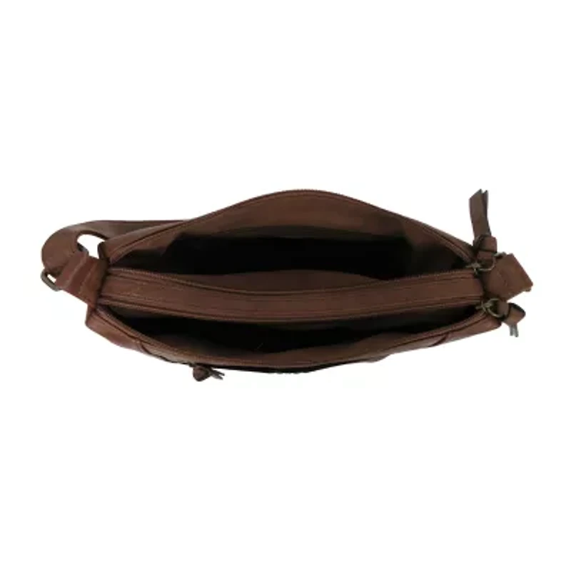 Bueno of California Double Zip Hobo Crossbody Bag