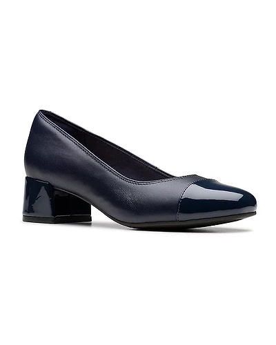 Clarks Iridessa May Womens Cap Closed Toe Block Heel Pumps
