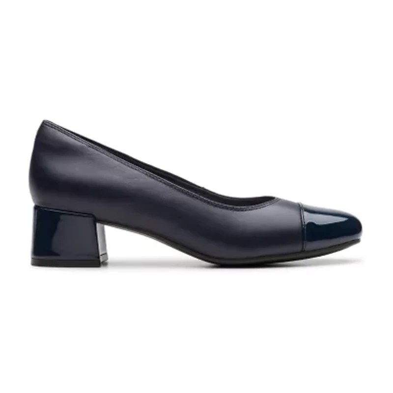 Clarks Iridessa May Womens Cap Closed Toe Block Heel Pumps