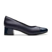 Clarks Iridessa May Womens Cap Closed Toe Block Heel Pumps