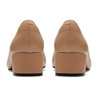 Clarks Iridessa May Womens Cap Closed Toe Block Heel Pumps
