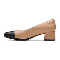 Clarks Iridessa May Womens Cap Closed Toe Block Heel Pumps