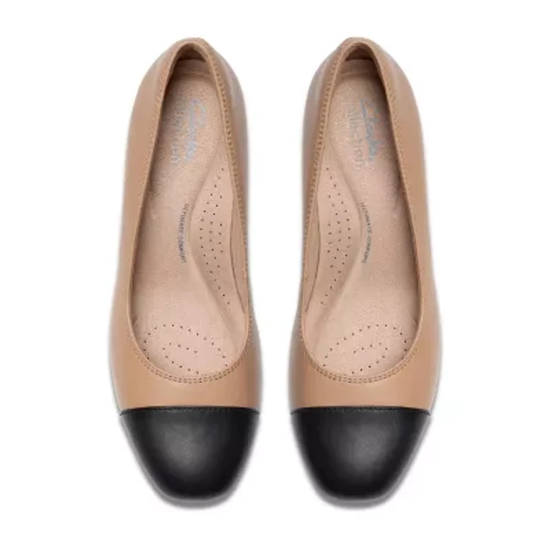 Clarks Iridessa May Womens Cap Closed Toe Block Heel Pumps