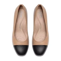 Clarks Iridessa May Womens Cap Closed Toe Block Heel Pumps