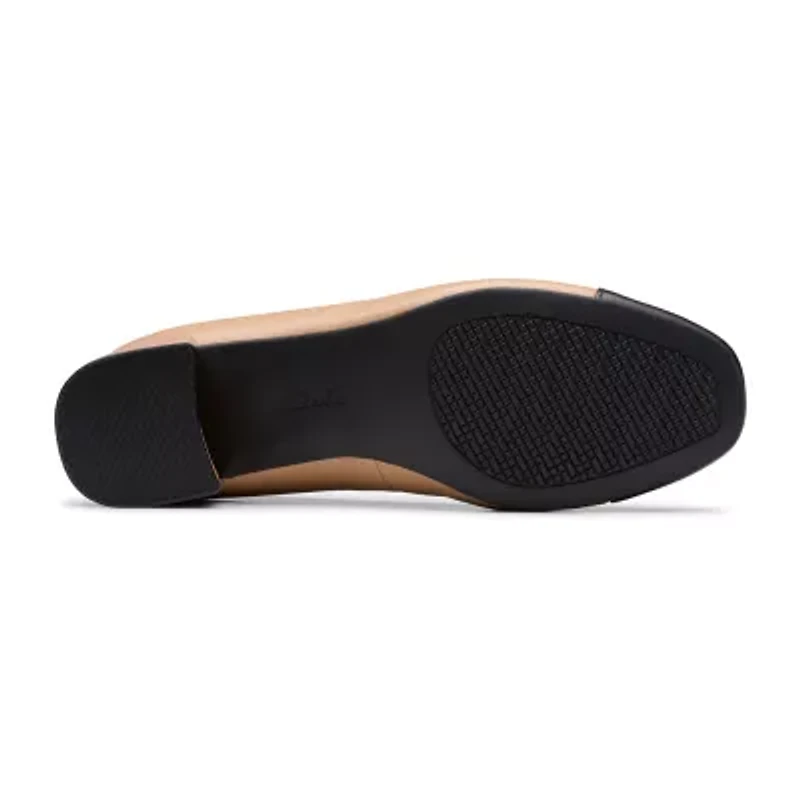 Clarks Iridessa May Womens Cap Closed Toe Block Heel Pumps