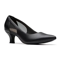 Clarks Kepley Cora Womens Pointed Closed Toe Flared Heel Pumps