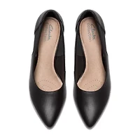 Clarks Kepley Cora Womens Pointed Closed Toe Flared Heel Pumps