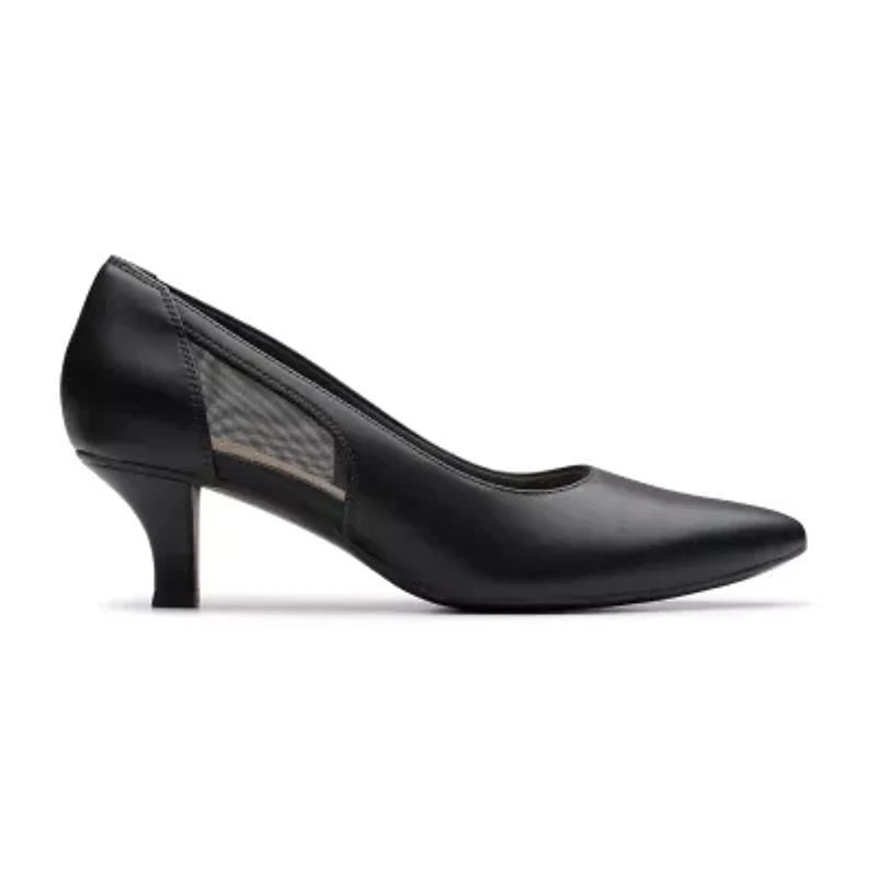 Clarks Kepley Cora Womens Pointed Closed Toe Flared Heel Pumps