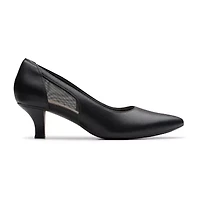 Clarks Kepley Cora Womens Pointed Closed Toe Flared Heel Pumps