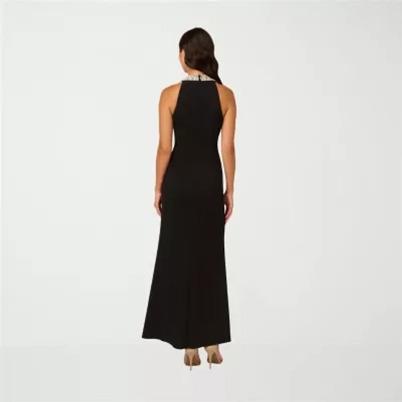 Papell Boutique Womens Embellished Sleeveless Evening Gown