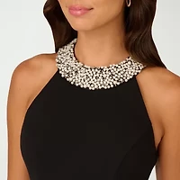 Papell Boutique Womens Embellished Sleeveless Evening Gown