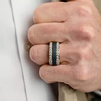 G / Si2) Mens 1 1/2 CT. T.W. Lab Grown White Diamond 10K Gold Wedding Engagement Ring