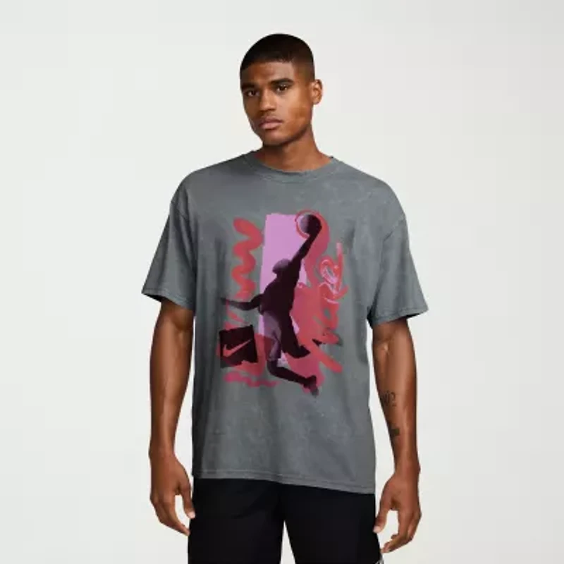 Nike Mens Crew Neck Short Sleeve Regular Fit Graphic T-Shirt