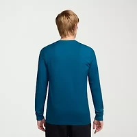 Nike Sportswear Club Mens Crew Neck Long Sleeve Quick Dry Embroidered Active T-Shirt