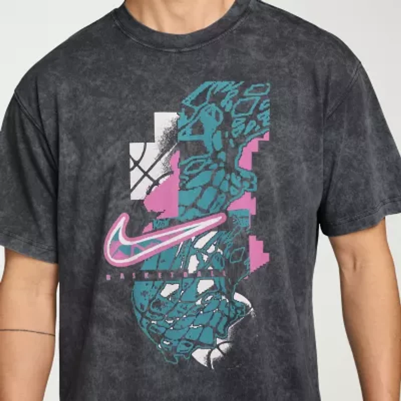 Nike Mens Crew Neck Short Sleeve Regular Fit Graphic T-Shirt