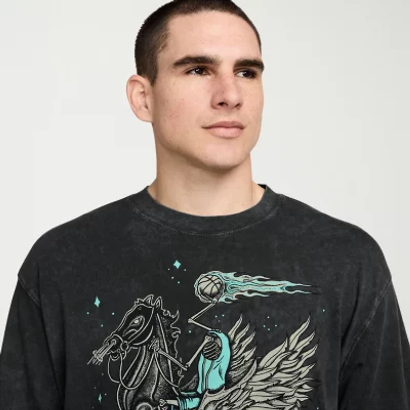 Nike Mens Crew Neck Short Sleeve Regular Fit Graphic T-Shirt