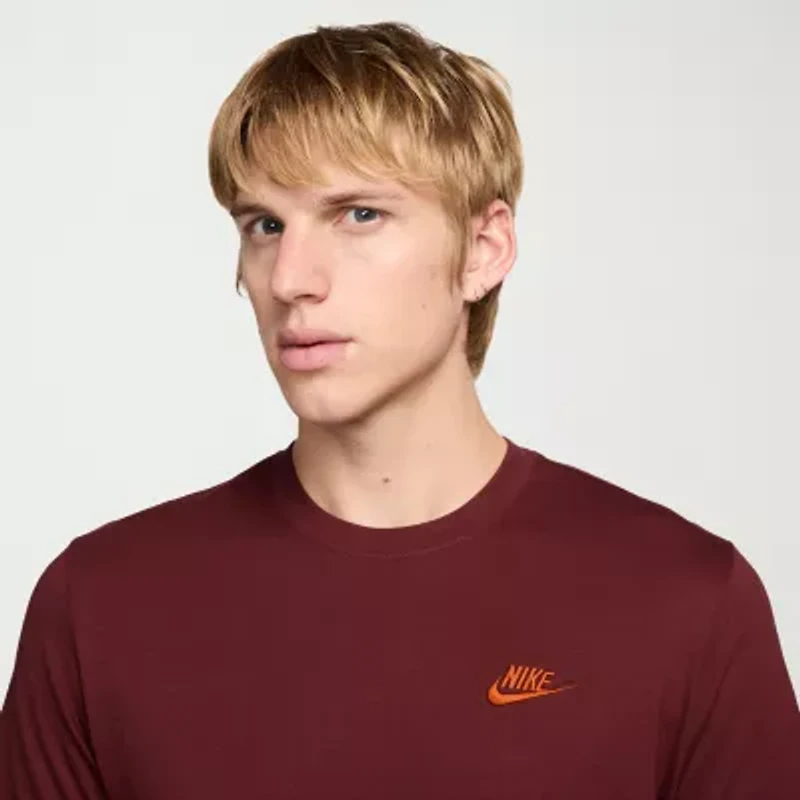 Nike Club Mens Crew Neck Short Sleeve Regular Fit Big and Tall Graphic T-Shirt