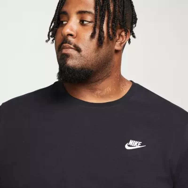 Nike Club Mens Crew Neck Long Sleeve Quick Dry Active Big and Tall T-Shirt