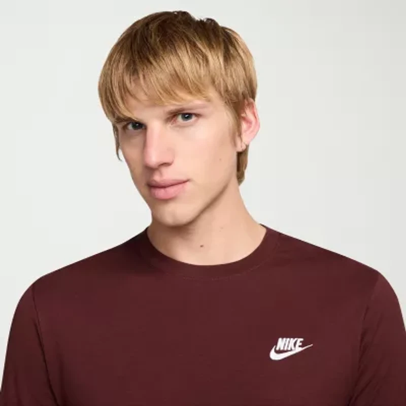 Nike Club Mens Crew Neck Long Sleeve Quick Dry Active Big and Tall T-Shirt