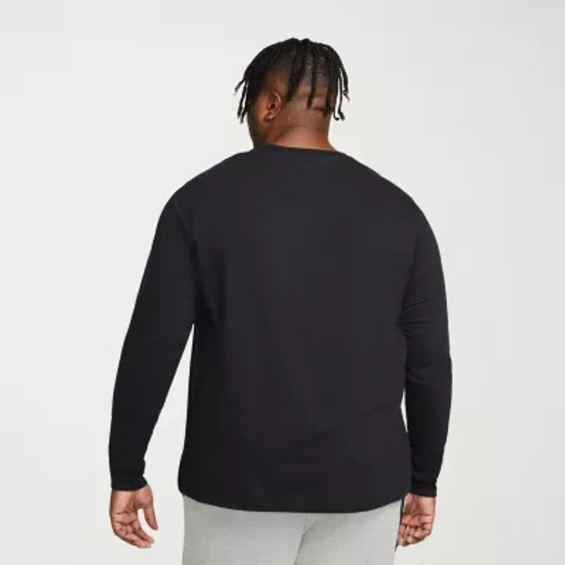 Nike Club Mens Crew Neck Long Sleeve Quick Dry Active Big and Tall T-Shirt