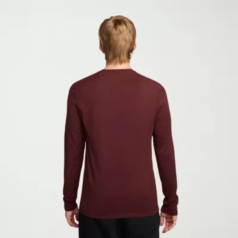Nike Club Mens Crew Neck Long Sleeve Quick Dry Active Big and Tall T-Shirt