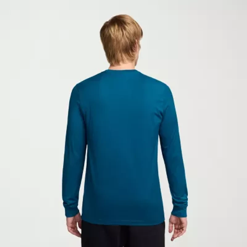 Nike Club Mens Crew Neck Long Sleeve Quick Dry Active Big and Tall T-Shirt