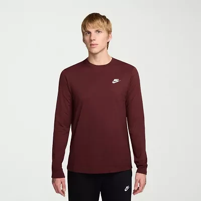 Nike Club Mens Crew Neck Long Sleeve Quick Dry Active Big and Tall T-Shirt