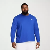 Nike Club Mens Crew Neck Long Sleeve Quick Dry Active Big and Tall T-Shirt