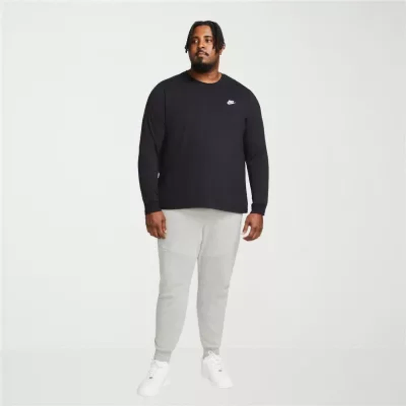 Nike Club Mens Crew Neck Long Sleeve Quick Dry Active Big and Tall T-Shirt