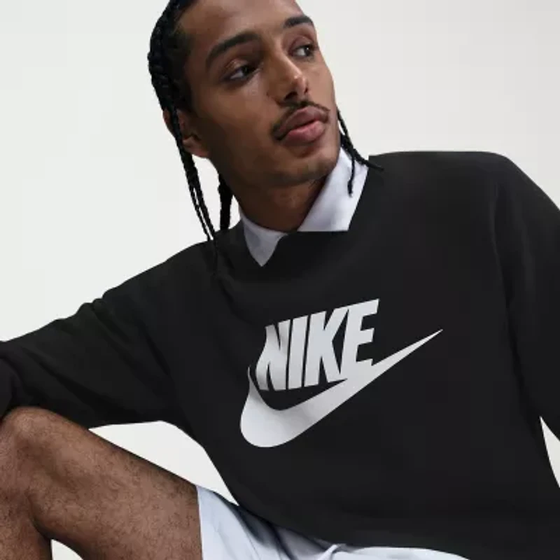 Nike Club Mens Crew Neck Long Sleeve Big and Tall Sweatshirt