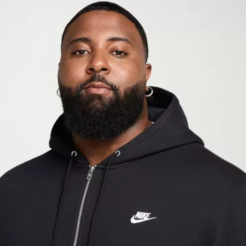 Nike Club Mens Long Sleeve Zipper Active Big and Tall Hoodie