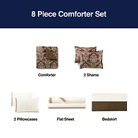 Broadhaven Lilith 8-pc. Damask + Scroll Complete Bedding Set with Sheets