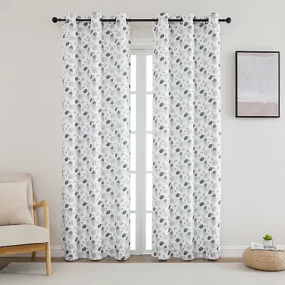 Odwin Printed Grommet Top Blackout Set of 2 Curtain Panel