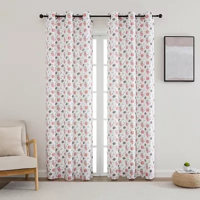 Odwin Printed Grommet Top Blackout Set of 2 Curtain Panel