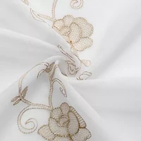 Runyan Embroidered Grommet Top Sheer Set of 2 Curtain Panel