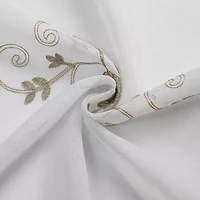 Runyan Embroidered Grommet Top Sheer Set of 2 Curtain Panel