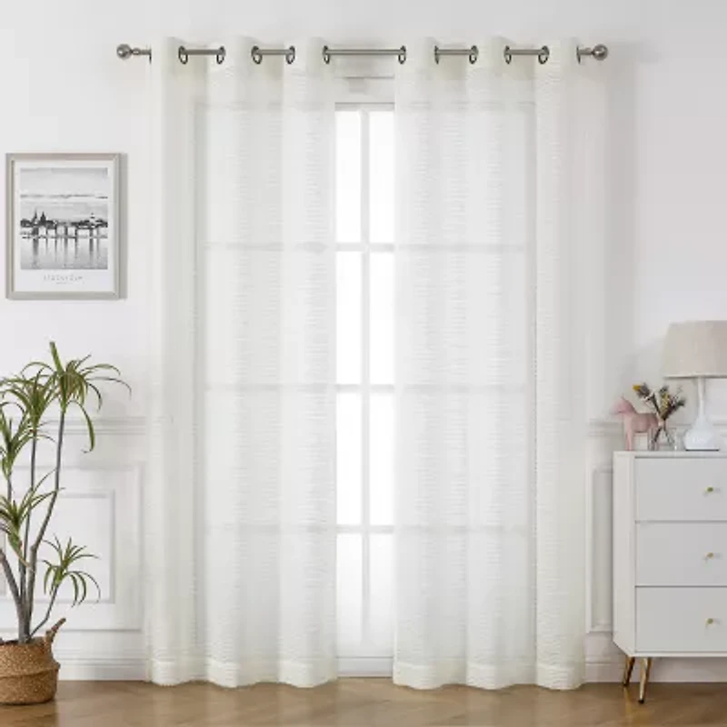 Hoboken Grommet Top Sheer Set of 2 Curtain Panel