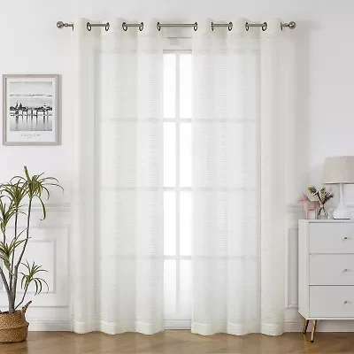 Hoboken Grommet Top Sheer Set of 2 Curtain Panel
