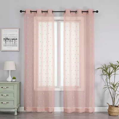 Angel Grommet Top Sheer Set of 2 Curtain Panel