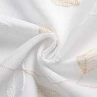 Esmeray Embroidered Grommet Top Sheer Set of 2 Curtain Panel